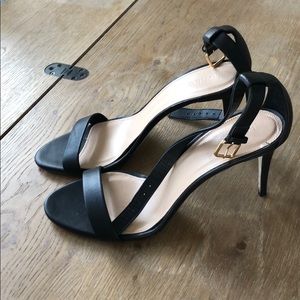J. Crew Never Worn Black Leather 9.5 Heels